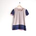 vintage knit blouse // 1960s pastel striped colorblock top