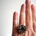 vintage cocktail ring sky blue crystal