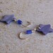 Shell Star Earrings in Purple Blue - Handmade Sterling Silver Ear Hooks