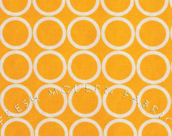 Half Yard Metro Living Circles in Marigold, Robert Kaufman, 100% Cotton Fabric