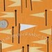 LAST PIECE Fat Quarter Castle Heraldry in Orange, Cardinal Red Colorway, Castle Peeps, Lizzy House for Andover Fabrics, 100% Cotton Fabric