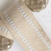 2 Yards Silver and White Striped Edge Burlap Ribbon, 1.5 Inch Width