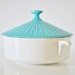 Mid-Century Turquoise Covered Dish