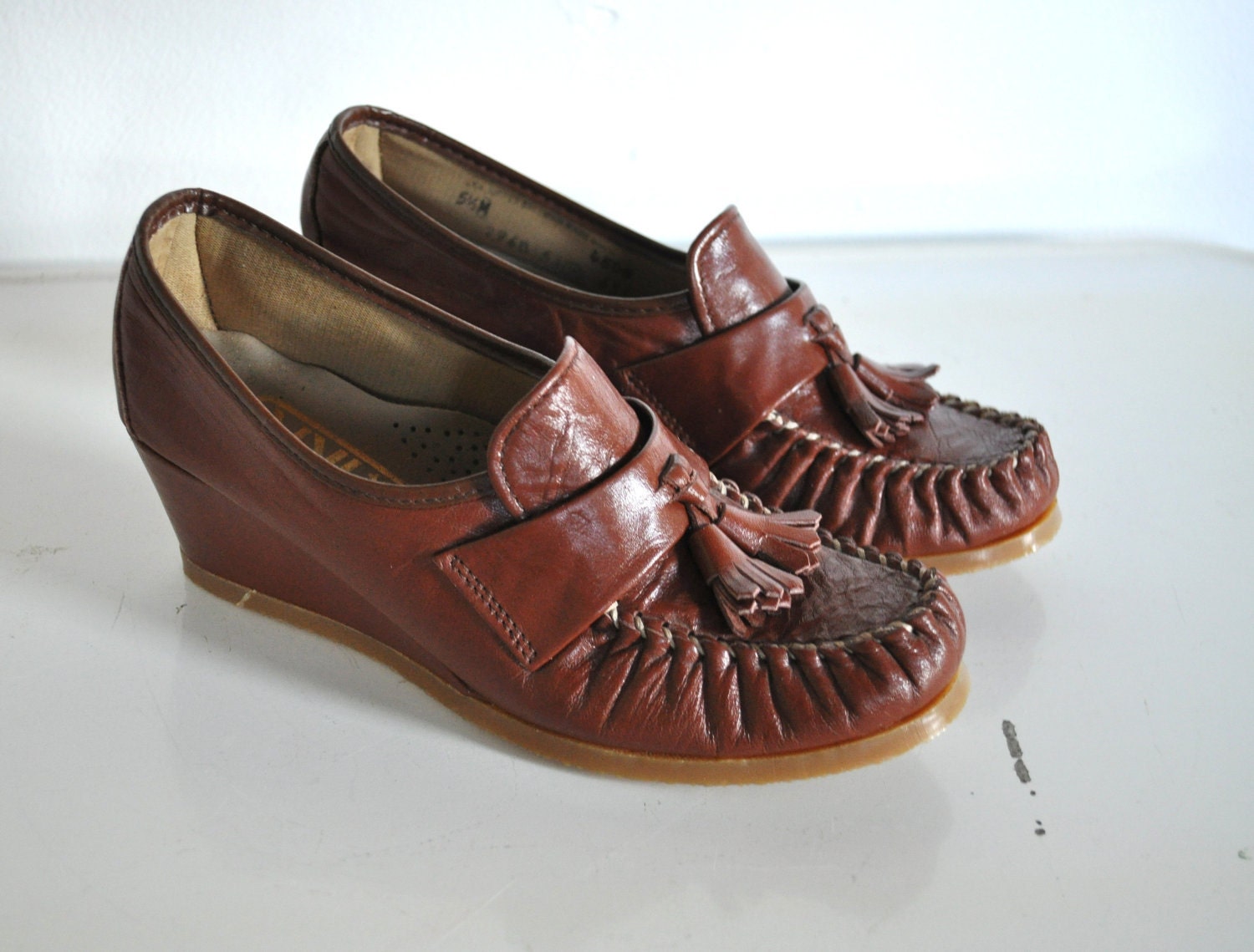 Vintage Wedge Loafers Size 5 1/2