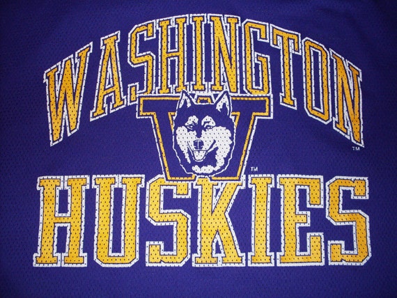 vintage Washington Huskies Jersey UW 80s by vintagecomeups on Etsy