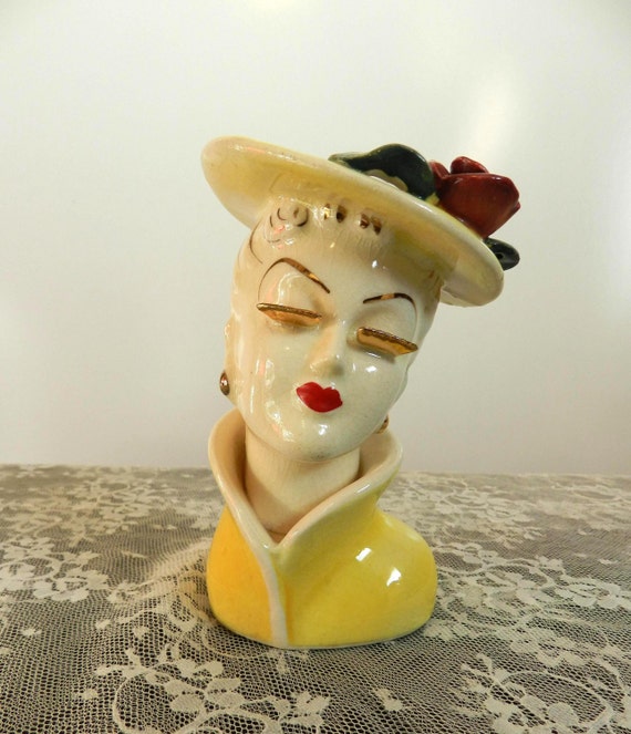 Vintage Enesco Collectible Porcelian Doll Head by dolledupdame