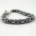 Unisex Chainmail Bracelet Black Ice and White Byzantine Chain Mail