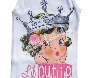 tee shirt Childrens Vintage inspired Childrens tshirt one piece... Lil Cutie.