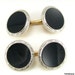 14k White and Yellow Gold Edwardian Onyx Cuff Links c. 1920s