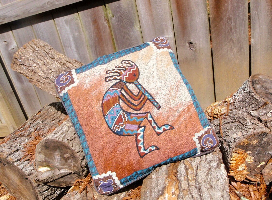 Southwestern Native American Couch Pillows Hopi Indian Flute