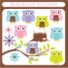Cute Baby Owls Clipart Set Digital Images, Downloads, Small Business, Crafters - Personal and Commercial Use