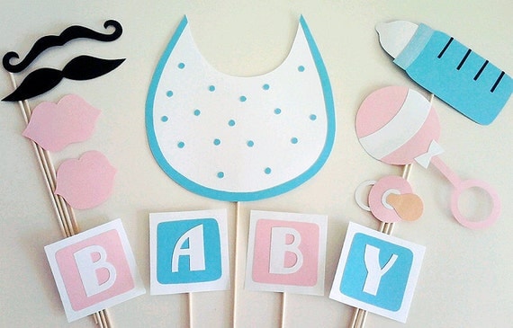 Items similar to Photo Booth Props - Baby Shower 12 Piece on Etsy