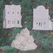 Ready to paint California Creations Christmas village x2 and Halloween pumpkin pile, bisque ceramic greenware