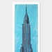 Chrysler Building Art Print Blue Hand Printed By RobertRatPrints