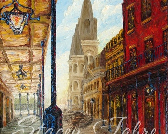 Chartres St. - matted to fit 18x24 frame - PRINT