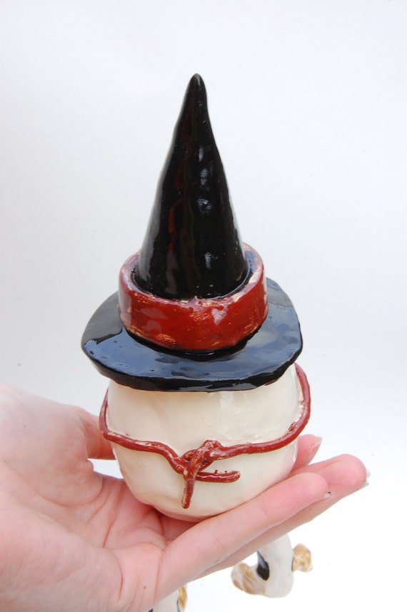 Ceramic Witch Egg Sculptures Halloween Decorations Set Of