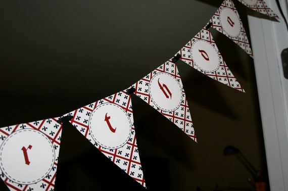 Knight birthday party Happy Birthday banner- print your own Il_570xn