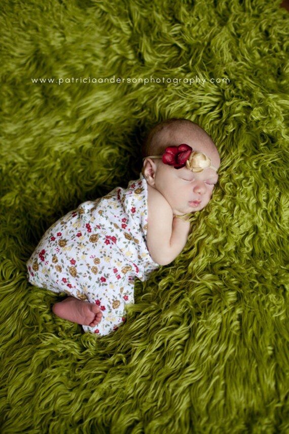 Newborn Floral Gauze Wrap with Flower Headband Set Ready To