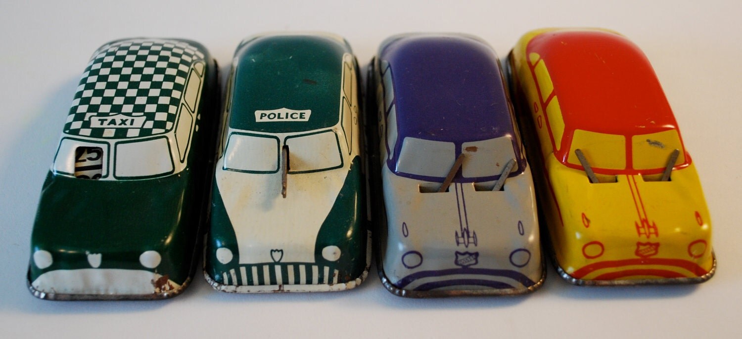 Vintage Tin Toy Cars made by Argo 1950's by WonderlandToys on Etsy