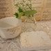Antique White Ironstone Soap DIsh and Bowl so shabby chic