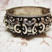 Vintage Bracelet Chunky Statement Bangle Italian Silver Plated Etruscan Revival Wide Cuff