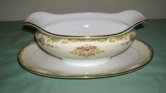 vintage noritake china gloria pattern gravy boat circa 1933