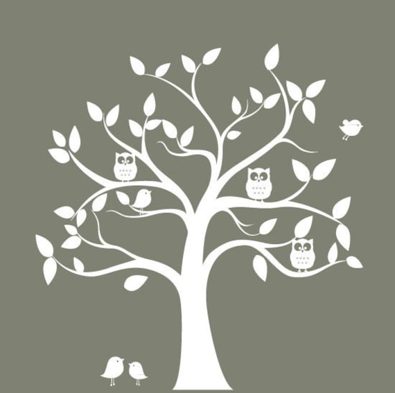 nursery wall decal tree tree silhouette with by ModernWallDecal