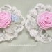 Ribbonwork Pink Rose Hair Clip or Shoe Clips