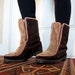 Vtg 60s / 70s Mukluk Eskimo BOOTS Leather / Suede Moccasins Nordic Trim Faux Seal Rustic Boho Winter Vintage, US size 9 to 8 1/2