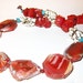 SALE - Orange Agate, Carnelian, White Magnesite, & Turquoise Blue: Desert Fire - OOAK Bold Southwestern Statement Necklace under 75
