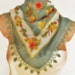 SALE Turkish traditional OYA- LACEWORK light green yellow orange beaded lace