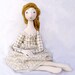HONEY GOLD OOAK jointed art doll Handmade Soft Sculpture Fabric doll Mothers day, handpainted romantic vintage spring pastel cloth doll