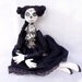 Mexican folk OOAK ART DOLL Day of the Dead Halloween Dia de los muertos black white soft sculpture soft doll cloth doll