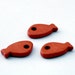 Orange Ceramic Fish Beads 3pcs - BC038