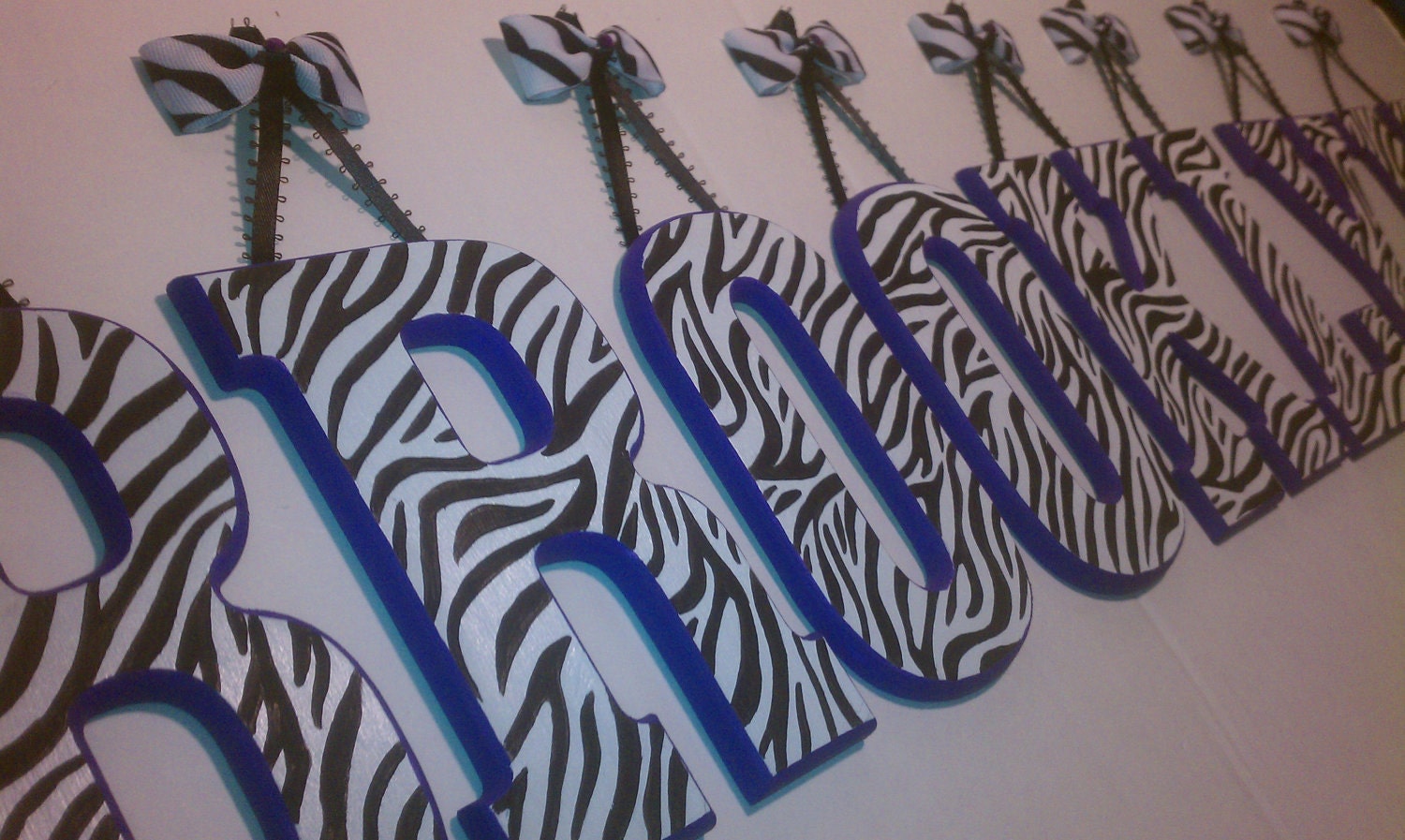 3 LETTERS Custom Painted Wooden Hanging Wall by AlbonsBoutique