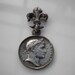 Vintage Silver Coin Brooch Fleur de lise Napolean 1950s signed LIDZ