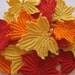 Crocheted Maple Leaves in Red, Orange and Yellow