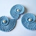 Crochet Sea Shells Applique with Pearls in Light Blue