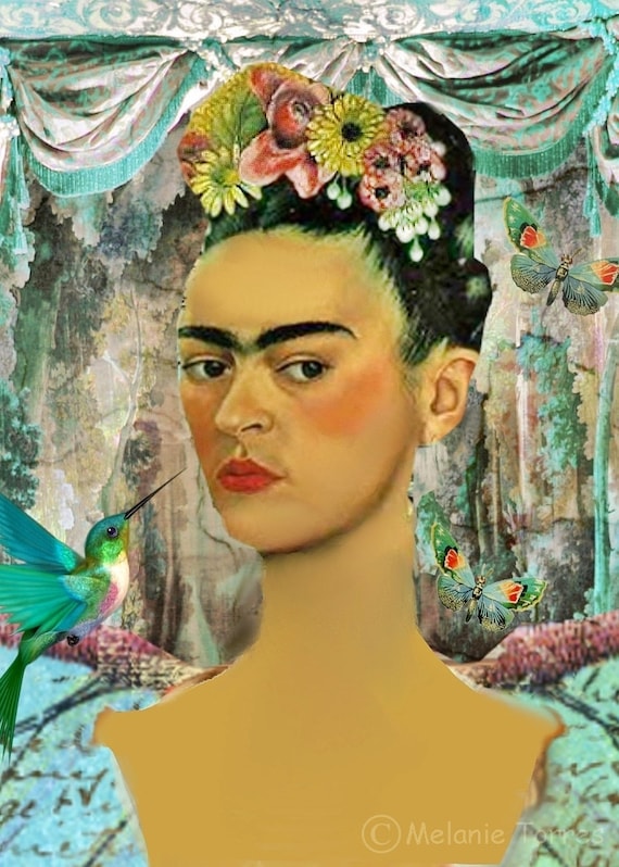 Frida Kahlo Portrait Art Print Mexican Spanish Illustration