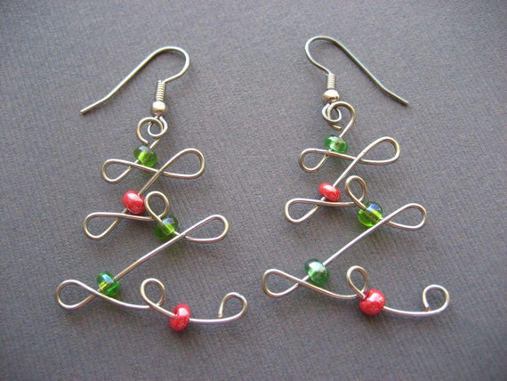 items similar to christmas tree earrings red and green on items similar to christmas tree earrings red and green on