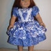 American Girl Doll Blue Dress with Pearl Lace and 2 Tier Skirt