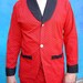 Honey, have you seen my pipe. Vintage 1950s Atomic Red and Black Men's Pajamas. Top and Pants.
