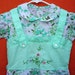 Vintage 50s Girls Green Floral Apron Pinafore STYLE Embroidered Summer Tea Party DRESS