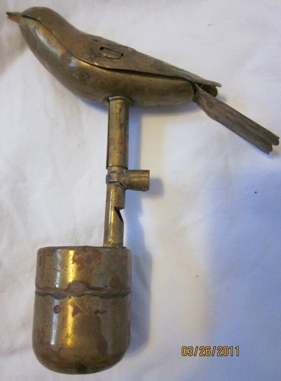 Antique Dated 1923 Brass Bird Teapot by theoldtravelingtrunk