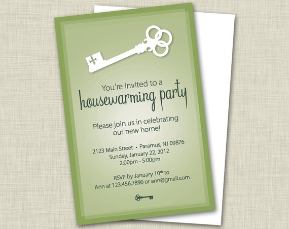 items similar to custom "key" housewarming invitations w