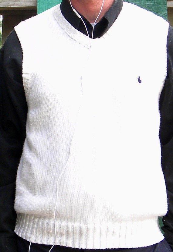 Polo by Ralph Lauren sweater vest white size mens small