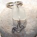 White seaglass With Dove Charm. Key Chain, Could Double as a Pendant.