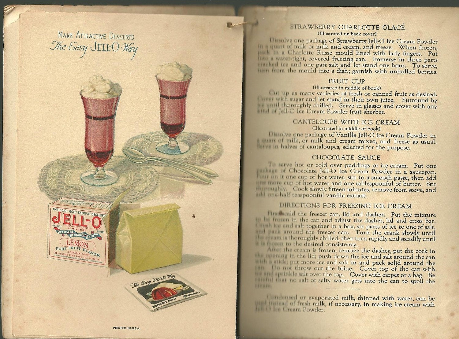 1928 Vintage Cookbook Jello Vintage Advertising Cook Book