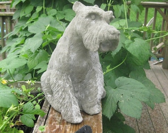 Concrete Large Schnauzer Dog