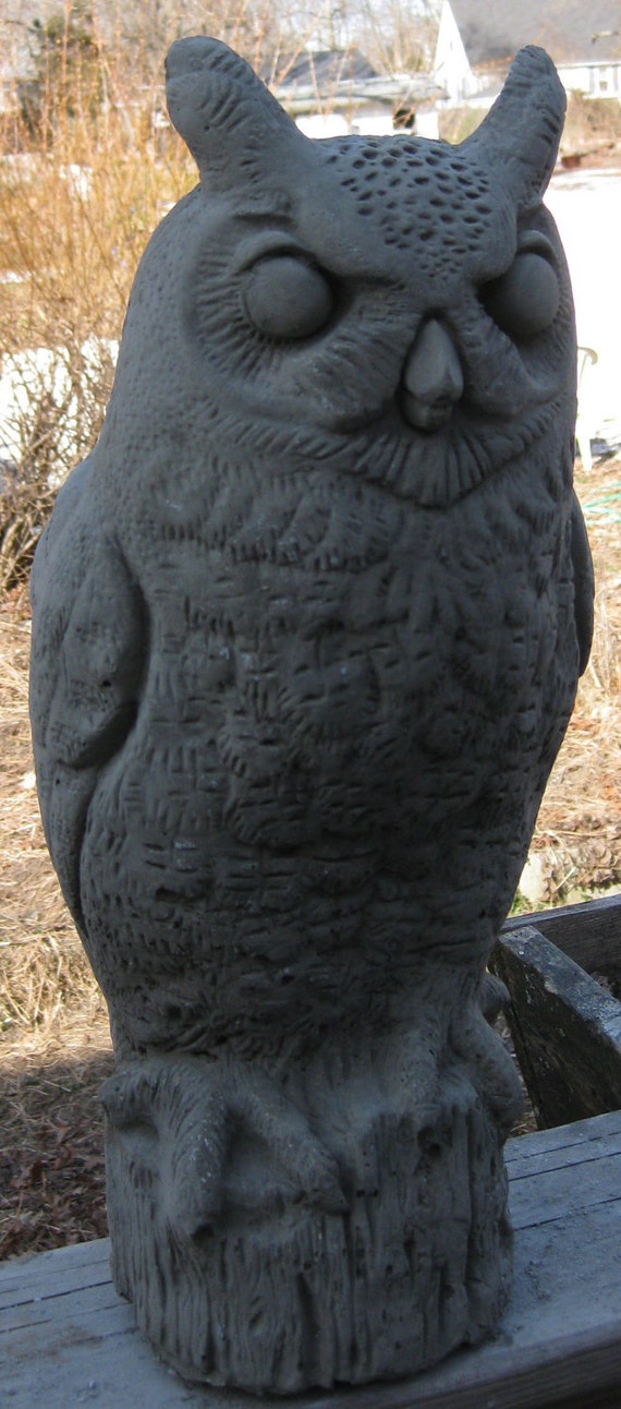 Concrete Large Owl Statue by springhillstudio on Etsy